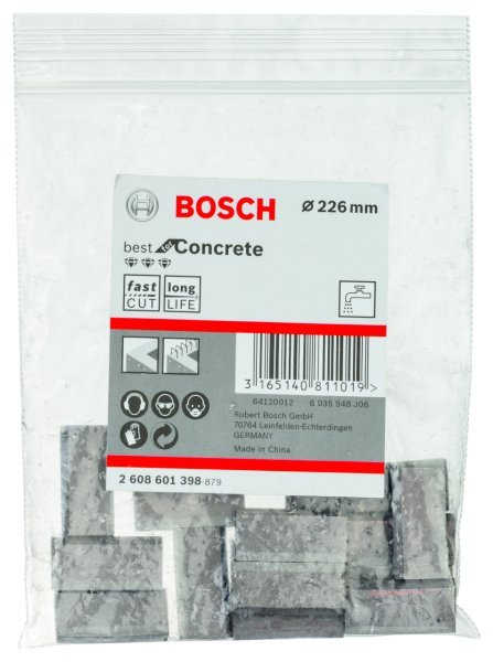 Bosch - Best Serisi Elmas Sulu Karot Uç Segmanı 226 mm İçin 15 Parça 2608601398