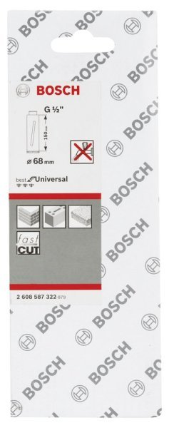 Bosch - Best Serisi G 1 2'' Girişli Kuru Karot Ucu 68*150 mm 2608587322