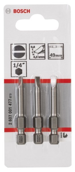 Bosch - Extra Hard Serisi S0,6x4,5*49 mm 3'lü 2607001477