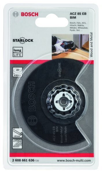 Bosch - Starlock - ACZ 85 EB - BIM Ahşap ve Metal İçin Segman Testere Bıçağı, Bombeli 1'li 2608661636