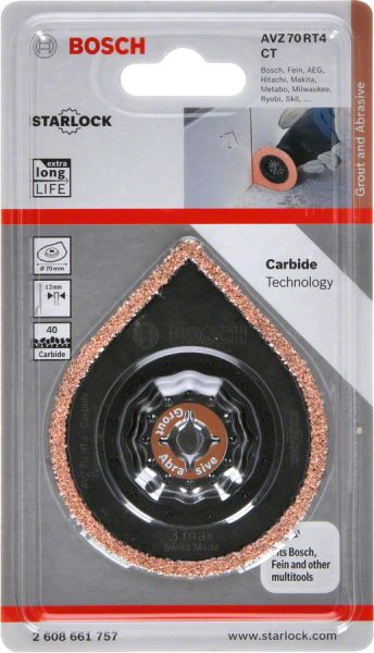 Bosch - Starlock - AVZ 70 RT4 - Karpit RIFF Fayans Arası Derz Harcı Çıkarıcı Testere Bıçağı 1'li 2608661757