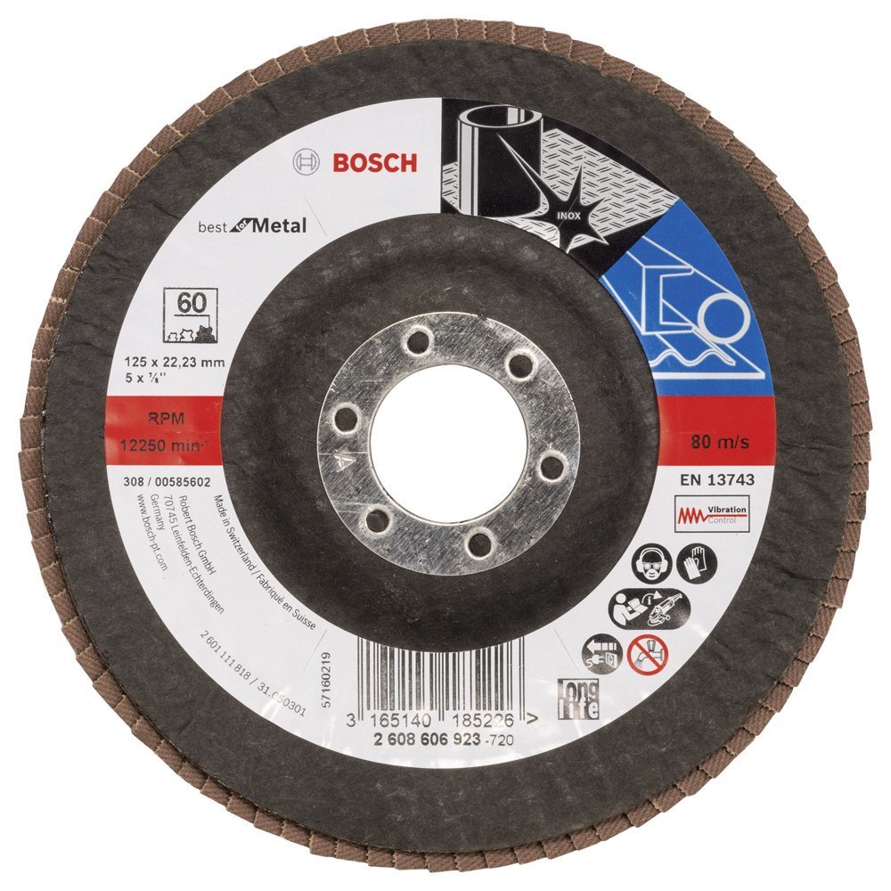 Bosch - 125 mm 60 Kum Best Serisi Metal Flap Disk 2608606923