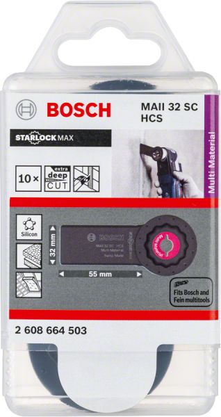 Bosch - Starlock Max - MAII 32 SC - HCS Üniversal Derz ve Macun Kesici Testere Bıçağı (Japon Bıcagı) 10'lu 2608664503