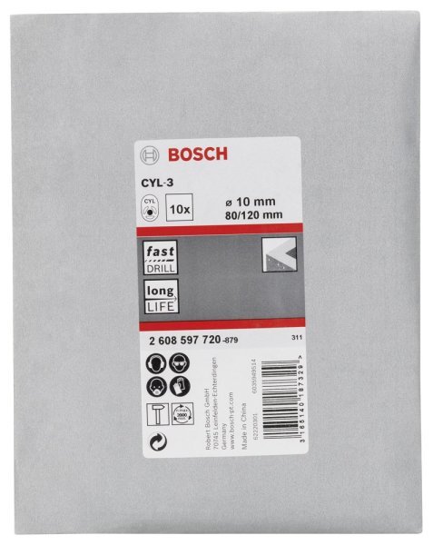 Bosch - cyl-3 Serisi, Beton Matkap Ucu 10*120 mm 10'lu Paket 2608597720