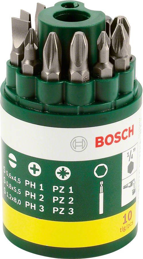 Bosch - 10 Parça Vidalama Ucu Seti (PH+PZ+S) 2607019454
