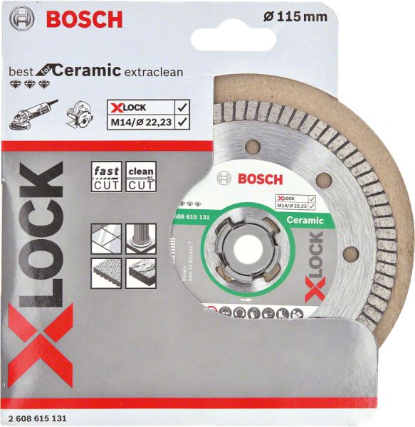 Bosch - X-LOCK - Best Serisi Seramik İçin, Extra Temiz Kesim Turbo Segman  Elmas Kesme Diski 115 mm 2608615131