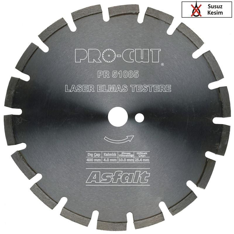Asfalt Elmas Testere Bıçağı 300 mm Susuz 51081